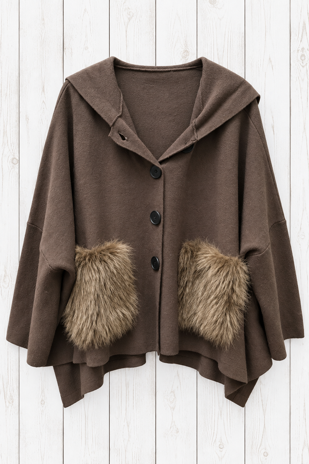 Giacca con tasche in pelliccia