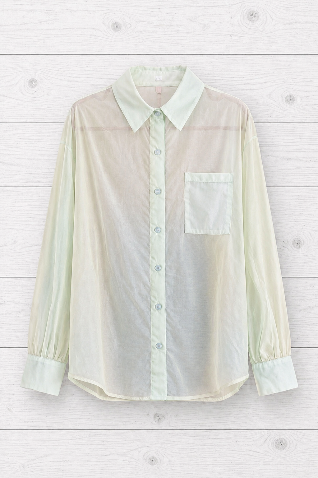 Camicia trasparente con tasca