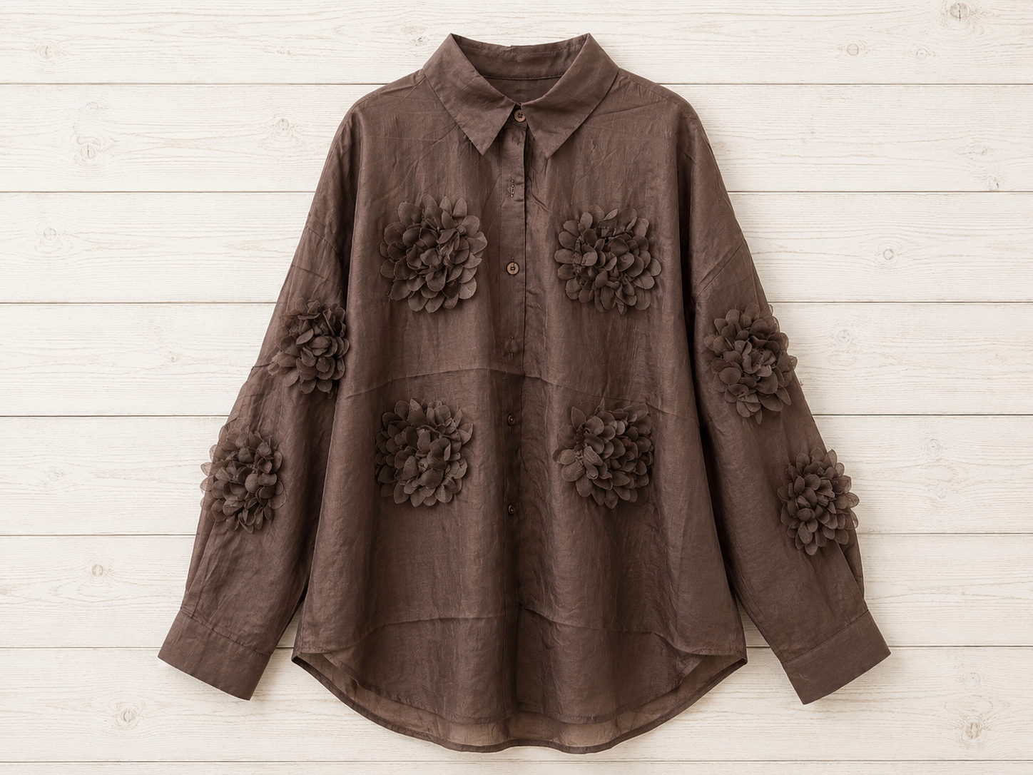 Camicia trasparente con fiori