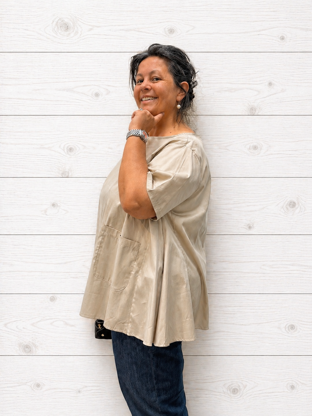 Camicia Viola con tasche
