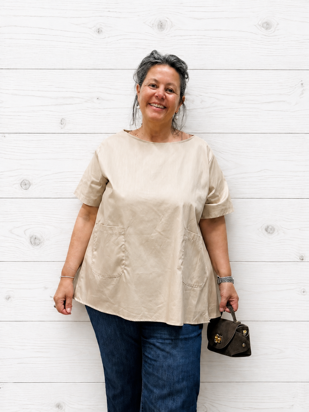 Camicia Viola con tasche