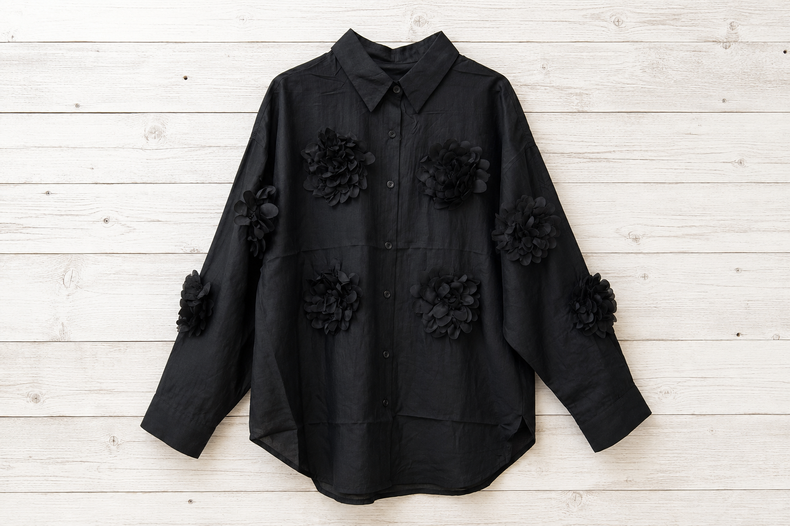 Camicia trasparente con fiori