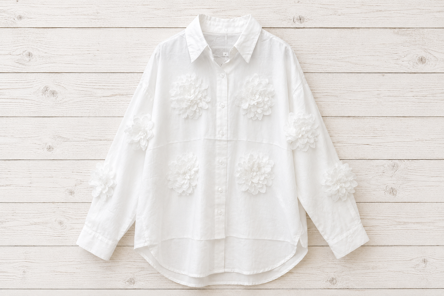 Camicia trasparente con fiori
